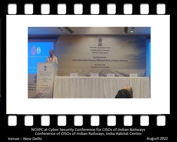 NCIIPC at Cyber Security Conference for CISOs of Indian Railways